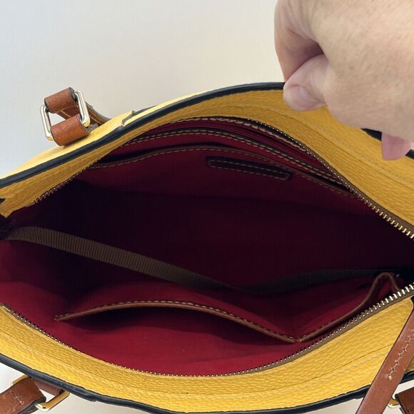 Dooney & Bourke Pebble Grain Small Lexington Tote - Mustard - Authentic - Picture 11 of 15